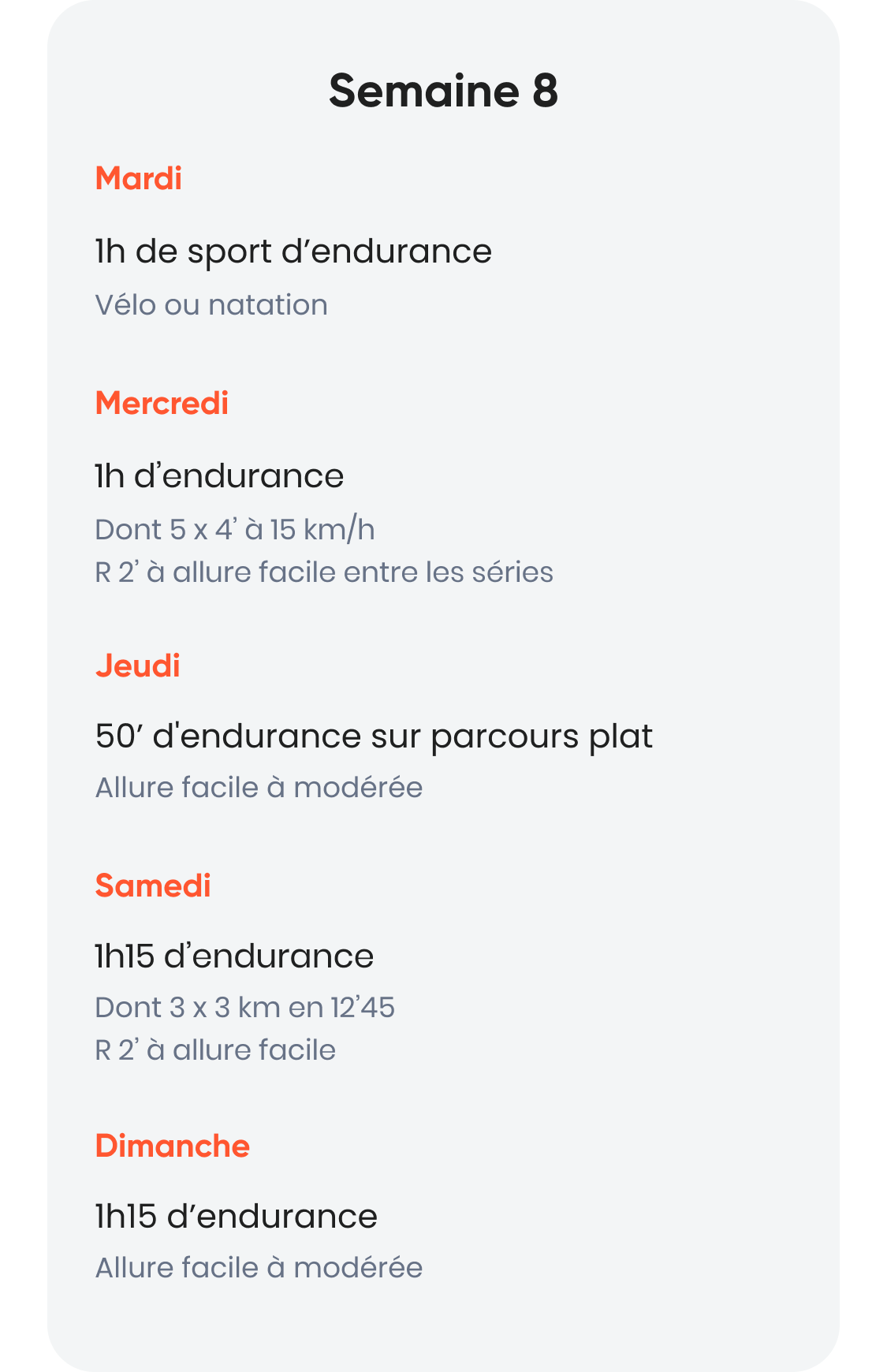 Votre plan pour un semimarathon en 1h30